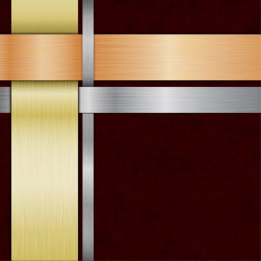 Template with metal ribbons clipart