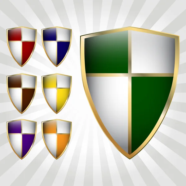 Conjunto de siete escudos — Archivo Imágenes Vectoriales