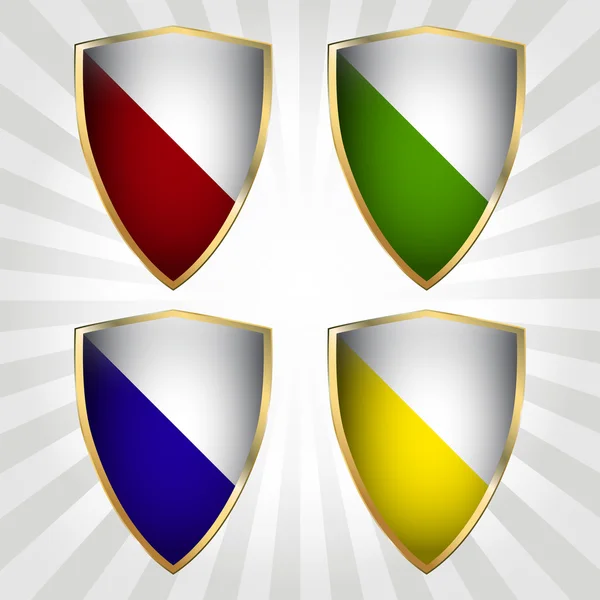 Conjunto de quatro escudos —  Vetores de Stock