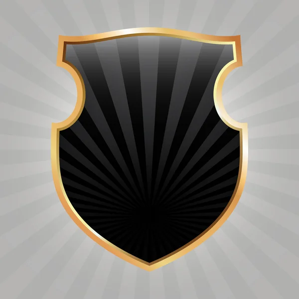 Escudo negro — Vector de stock