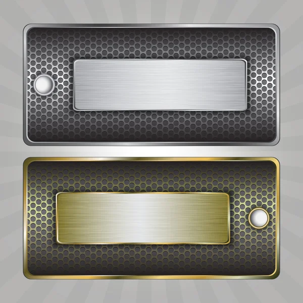 Placas de metal — Vector de stock