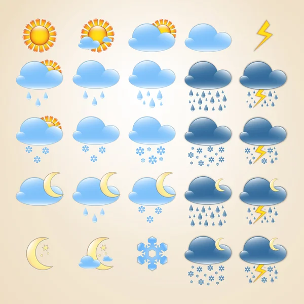 stock vector 25 detailed weather icons