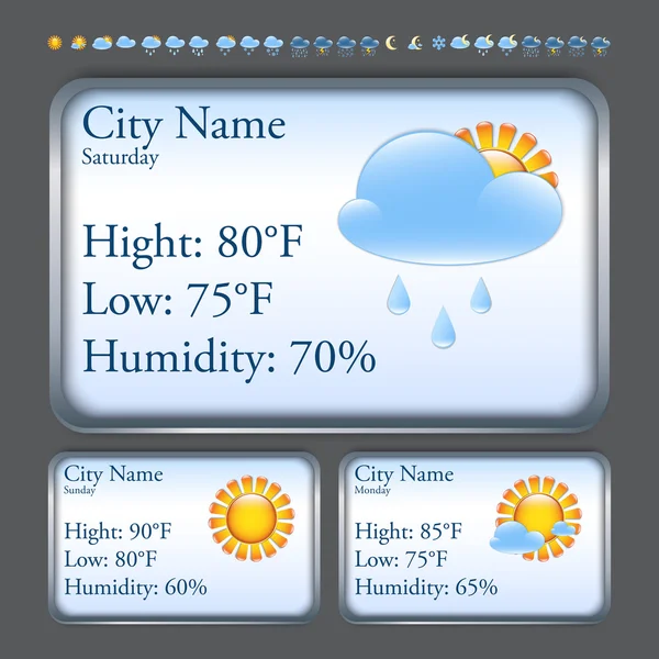 stock vector Weather forecast interface