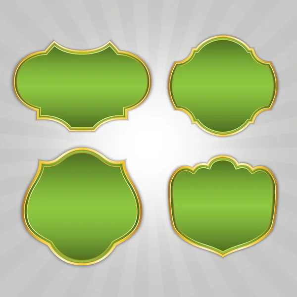 Cadres rétro décorés verts — Image vectorielle
