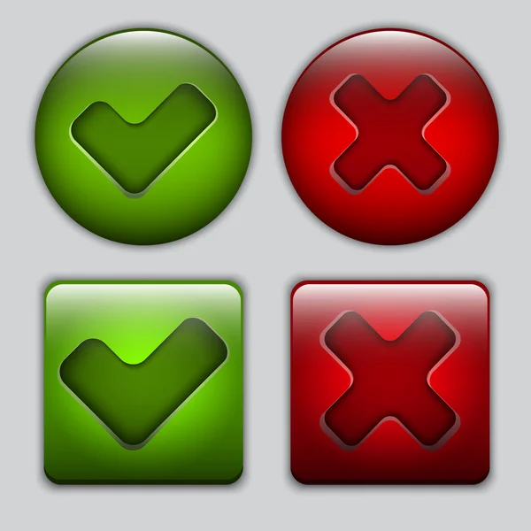 Conjunto de botões Sim e Não — Vetor de Stock