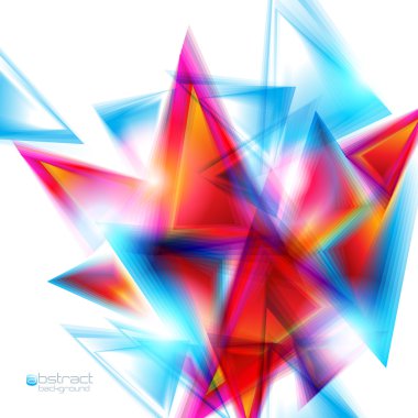 Abstract background with red and blue triangles. Vector illustra clipart