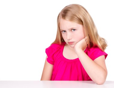 Angry or upset child or pre-teen clipart