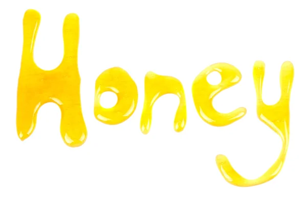 Das Wort Honig aus Honig — Stockfoto