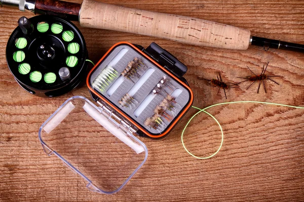 Collection of fly fishing equiptment — Stock Photo, Image