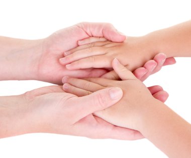 Mother holding childs hands clipart