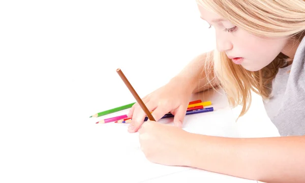 Oudere meisje of tiener tekening — Stockfoto