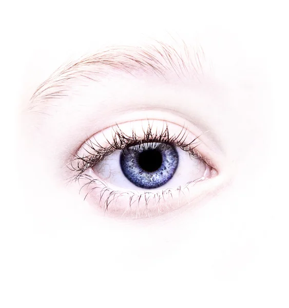 Närbild av ett blått öga — Stockfoto