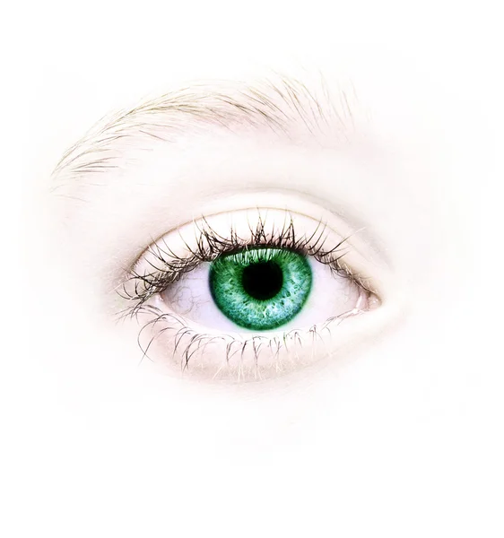 Κοντινό πλάνο της ένα πράσινο μάτι — Φωτογραφία Αρχείου