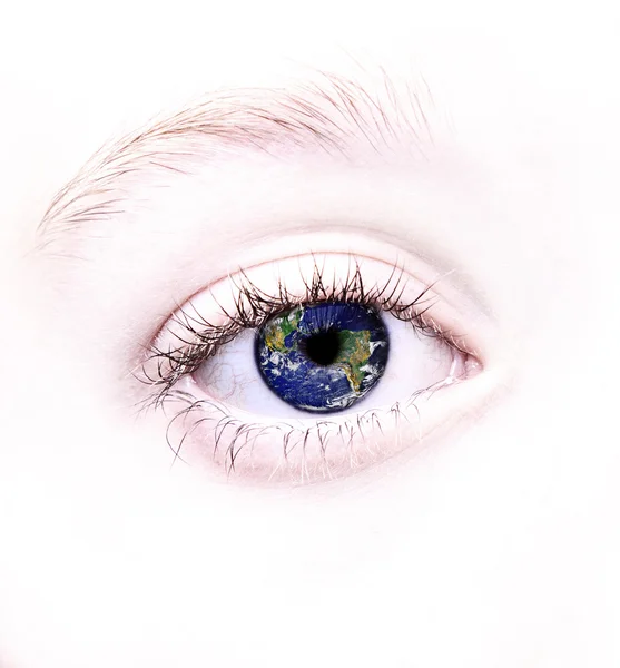 stock image Eye with world reflected in it