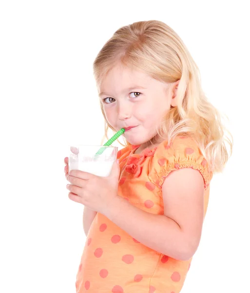 Child drinking milk — Stock Photo, Image