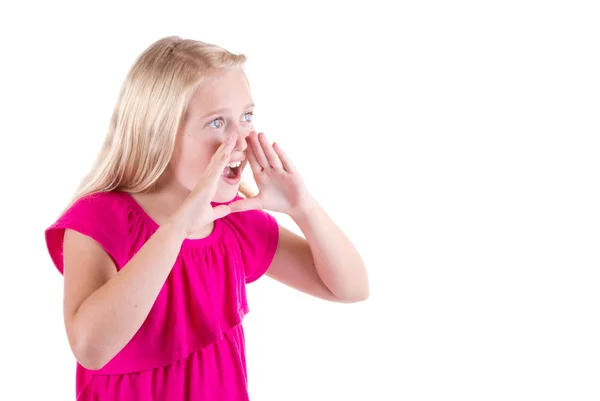 Girl or teenager shouting — Stock Photo, Image