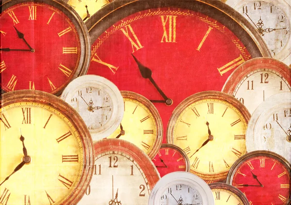 Many clocks filling background — Stock Photo, Image