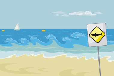 Seascape With Warning clipart