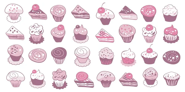 Ensemble d'icônes de gâteau — Image vectorielle