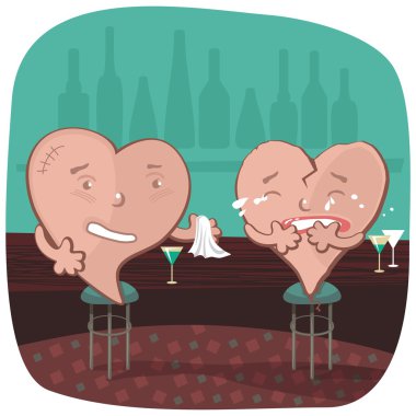Two Hearts At A Bar clipart