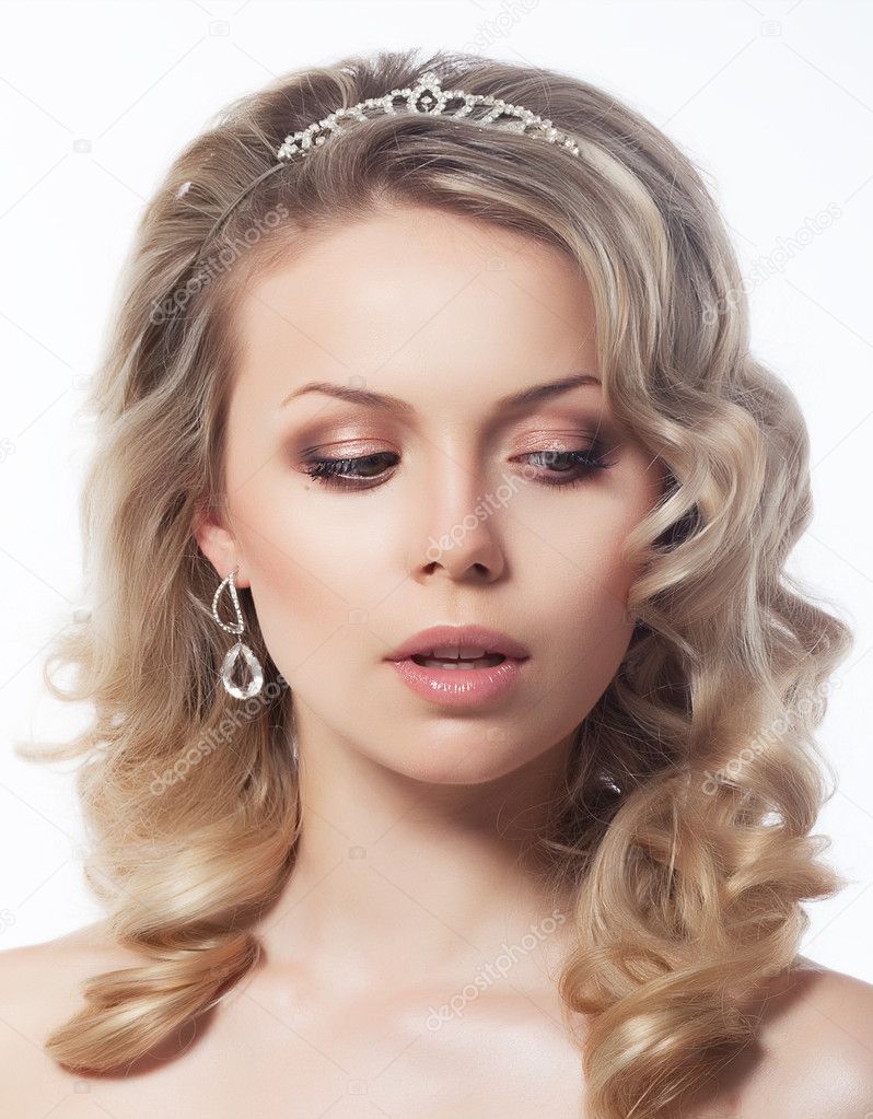 Portrait of lovely female blond hair model
