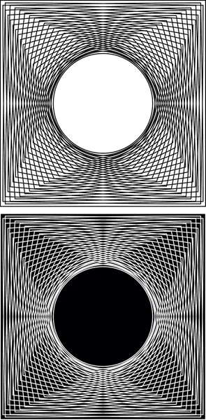 Černobílý abstraktní linie z náměstí do kruhu — Stock fotografie