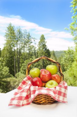 Fruit in a basket clipart