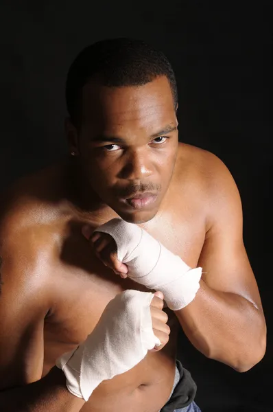 Jovem boxeador afro-americano — Fotografia de Stock