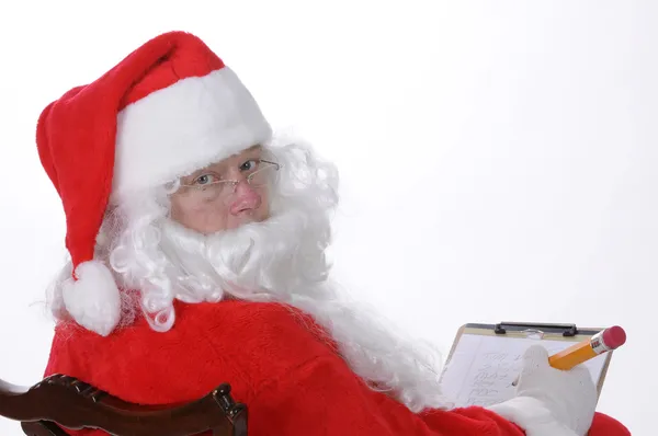Piacevole uomo in abito Babbo Natale — Foto Stock