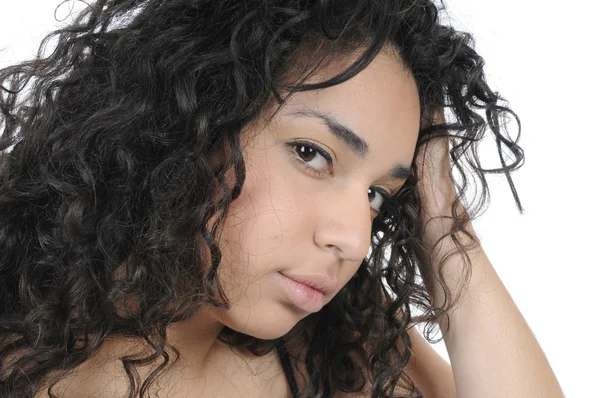 Menina hispânica jovem bonita em close-up — Fotografia de Stock