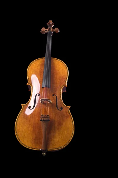 Cello på svart — Stockfoto
