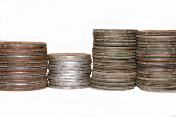 달러와 하프 달러 동전의 스택 — 스톡 사진