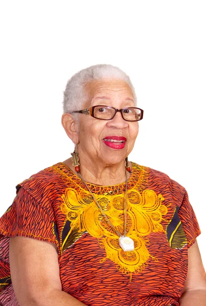 Closeup των ηλικιωμένων αφρικανική αμερικανική γυναίκα — Φωτογραφία Αρχείου
