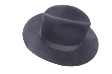 Blue fedora style felt hat clipart