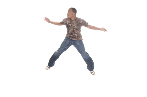 Αφρικανική αμερικανική άνθρωπος που χορεύει — Φωτογραφία Αρχείου