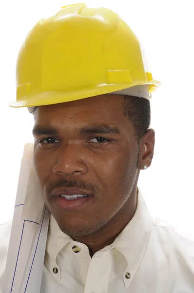 Молодой афроамериканский подрядчик — стоковое фото