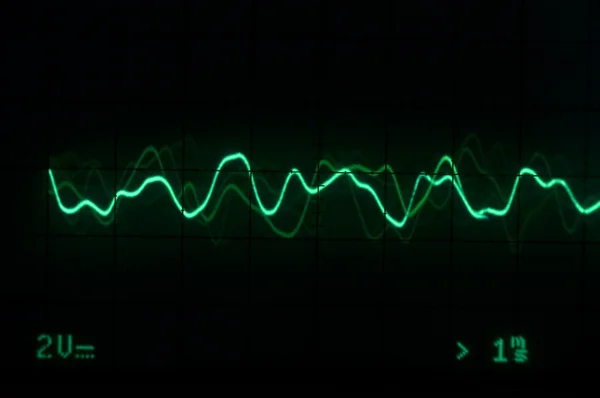 Osciloscopio traza a la música — Foto de Stock