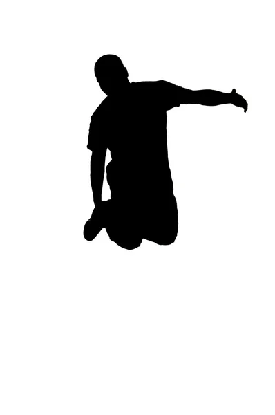 Молодой афроамериканец прыгает в воздухе — стоковое фото