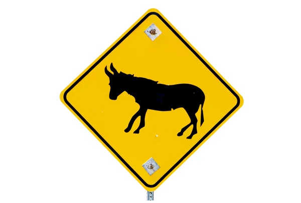Znak drogowy osioł — Zdjęcie stockowe