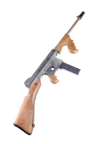 Thompson machine gun kijkje zowel geïsoleerd op wit — Stockfoto