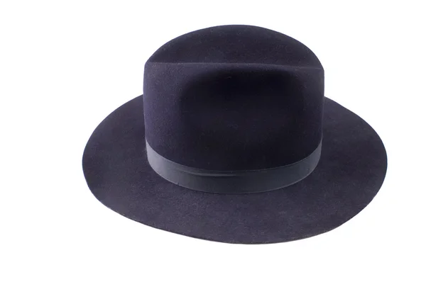 Mavi fedora tarzı keçe şapka — Stok fotoğraf