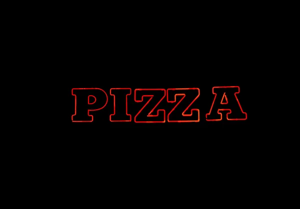 Sinal de néon pizza — Fotografia de Stock