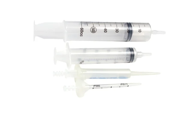 Family of different size syringes — Stock Photo, Image