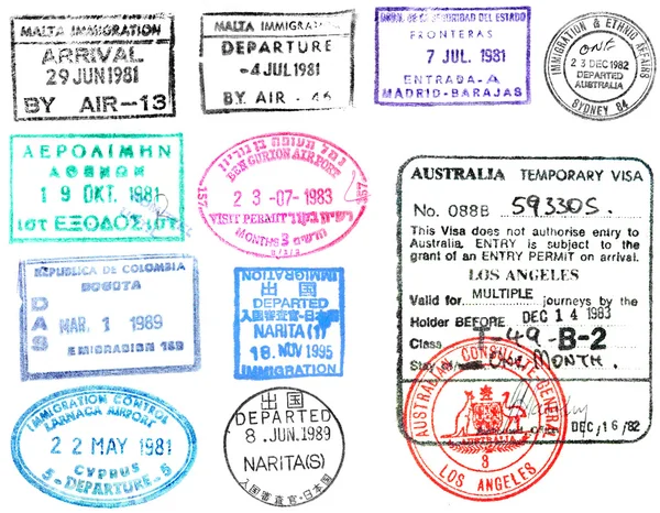 切手パスポートとビザ — ストック写真