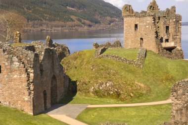 Castle at Loch Ness in Scotland clipart