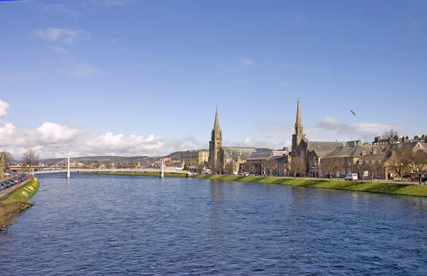 Inverness en de rivier de ness — Stockfoto