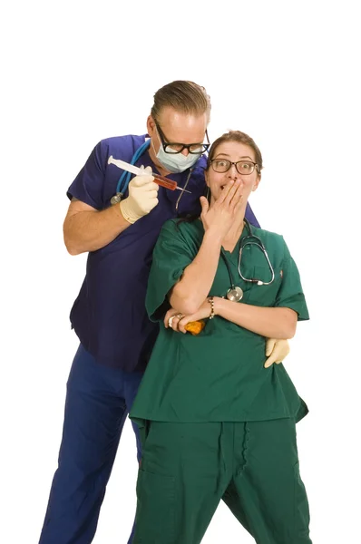 Erkek hemşire ve doktor — Stok fotoğraf