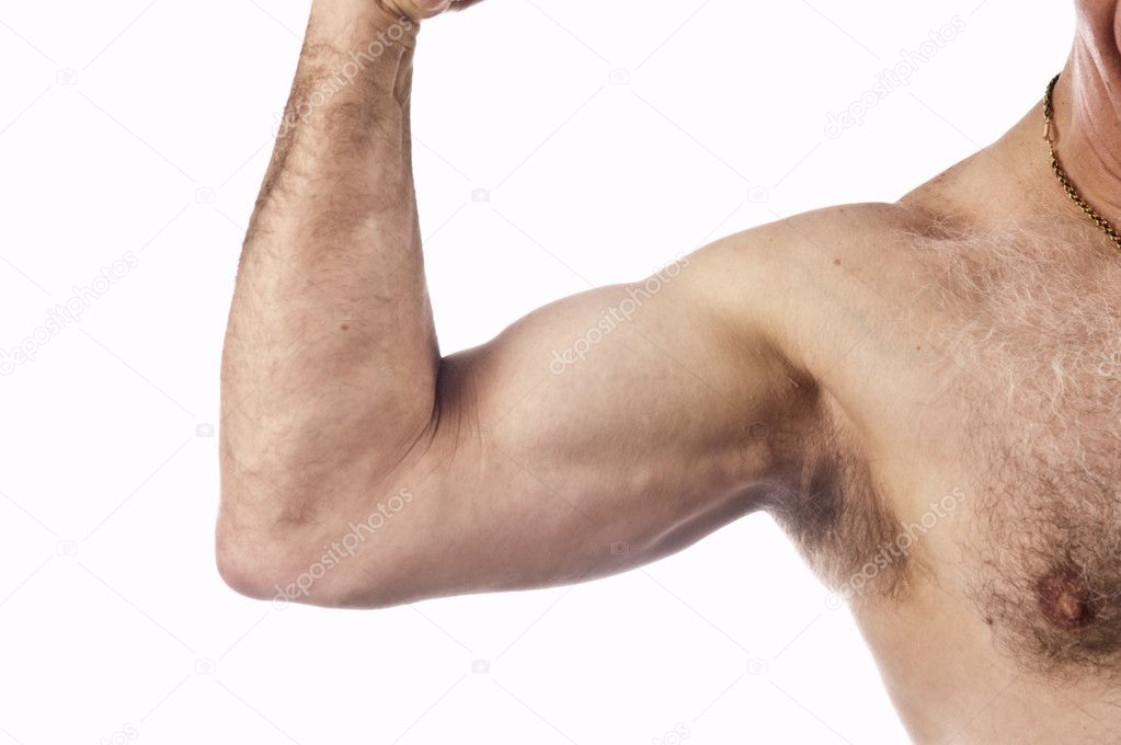 Man flexing arm muscle — Stock Photo © jeffbanke 11110017