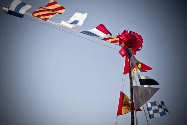 Nautical and Spain flags — Stock Photo, Image