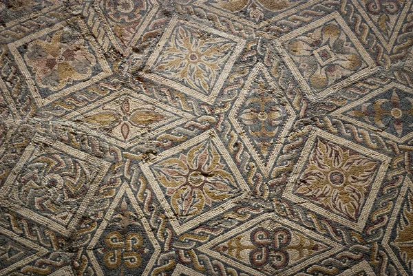 Piso em mosaico romano antigo em Merida, Espanha — Fotografia de Stock